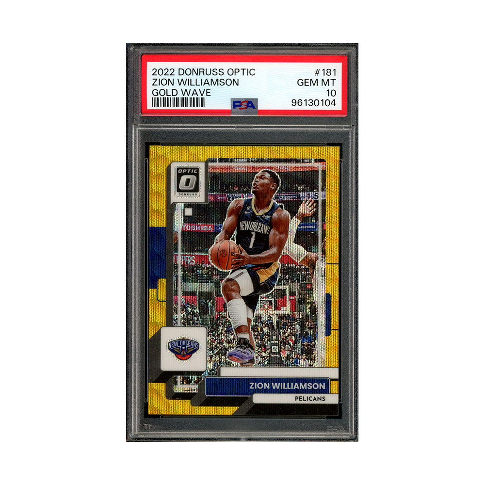 Zion Williamson 2022-23 Panini Donruss Optic Basketball Gold Wave /10 PSA 10