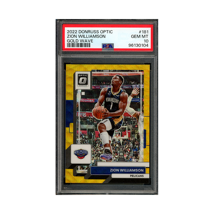 Zion Williamson 2022-23 Panini Donruss Optic Basketball Gold Wave /10 PSA 10