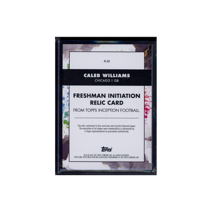 Caleb Williams 2024 Topps Inception Football Rookie Patch Purple /125