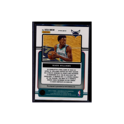 Mark Williams 2022-23 Panini Contenders Optic Basketball Up and Coming Rookie Auto Gold /10
