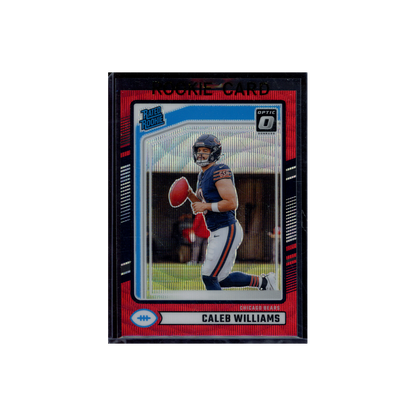 Caleb Williams 2024 Panini Donruss Football Rated Rookie Optic Preview Red Wave