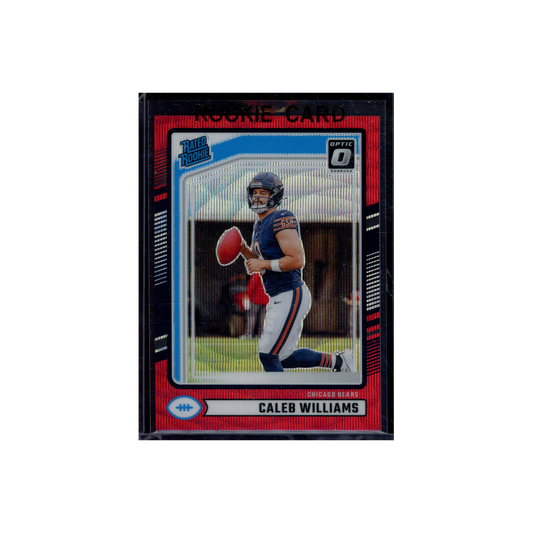 Caleb Williams 2024 Panini Donruss Football Rated Rookie Optic Preview Red Wave