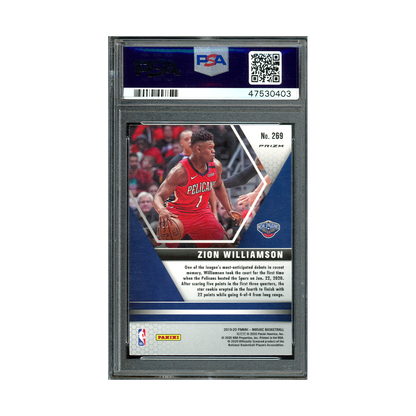 Zion Williamson 2019-20 Panini Mosaic Football Genesis Rookie NBA Debut PSA 10