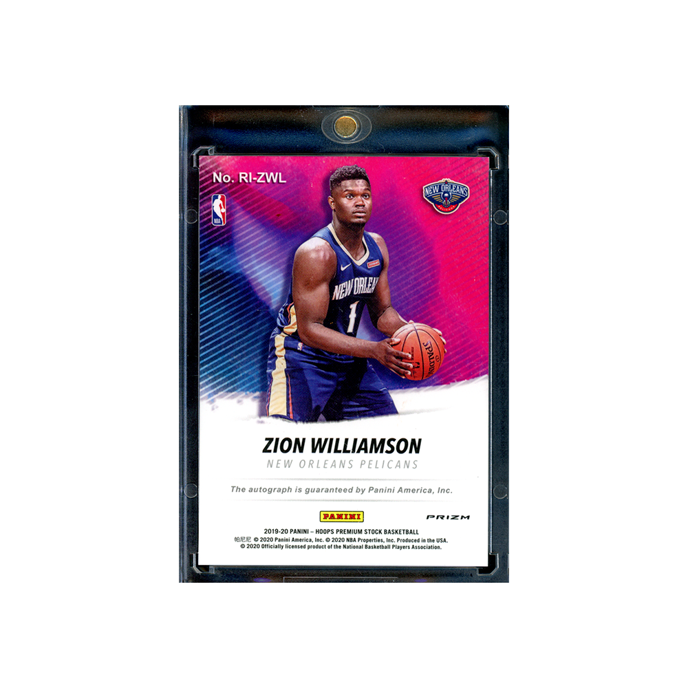 Zion Williamson 2019-20 Panini Hoops Premium Stock Basketball Rookie Auto