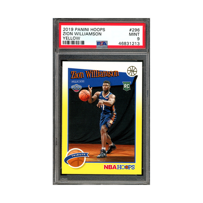 Zion Williamson 2019-20 Panini Hoops Basketball Rookie Yellow PSA 9