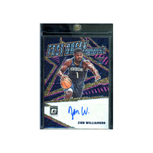 Zion Williamson 2023-24 Panini Donruss Optic Basketball Fast Break Signatures Auto Pink /25