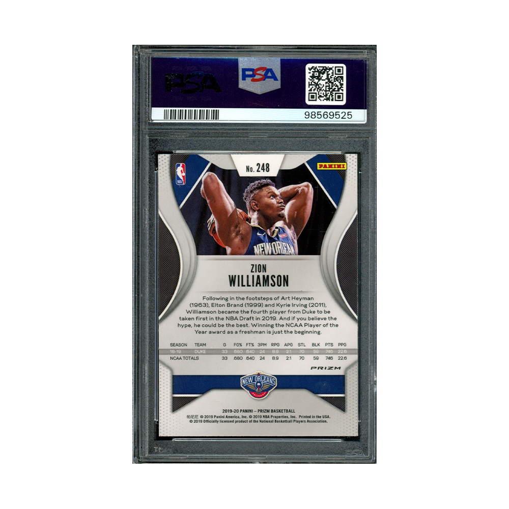 Zion Williamson 2019 Panini Prizm Rookie Red Ice PSA 9