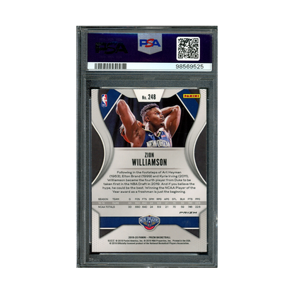 Zion Williamson 2019 Panini Prizm Rookie Red Ice PSA 9