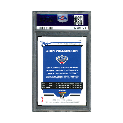 Zion Williamson 2019 Panini Donruss Basketball The Rookies PSA 9