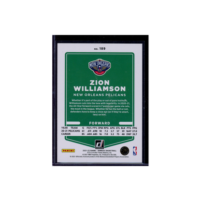 Zion Williamson 2021-22 Panini Donruss Basketball Press Proof /199