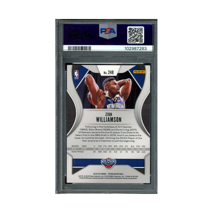 Zion Williamson 2019-20 Panini Prizm Basketball Rookie PSA 10