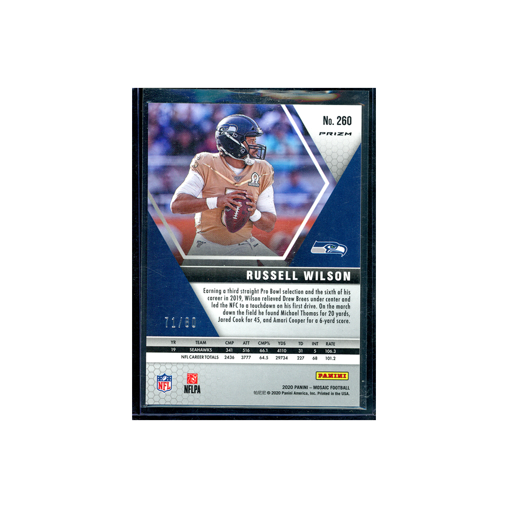 Russell Wilson 2020 Panini Mosaic Football Pro Bowl Red /80