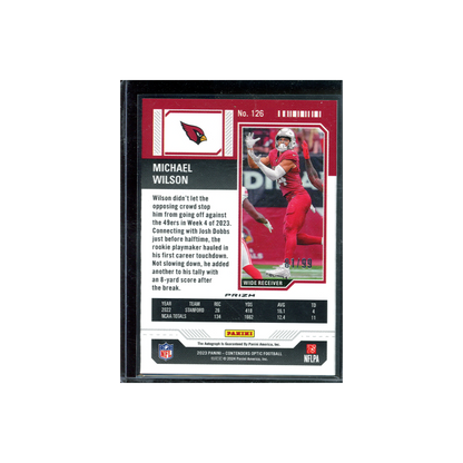 Michael Wilson 2023 Panini Contenders Football Rookie Ticket Auto Teal /99