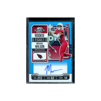 Michael Wilson 2023 Panini Contenders Football Rookie Ticket Auto Teal /99