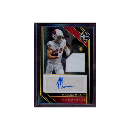 Michael Wilson 2023 Panini Limited Football Rookie Patch Auto /75