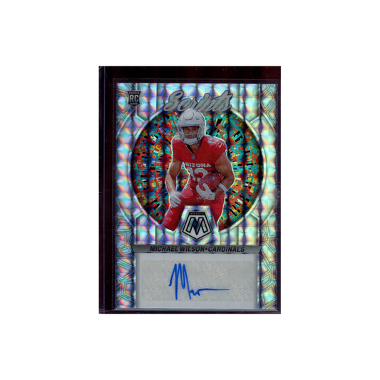 Michael Wilson 2023 Panini Mosaic Football Rookie Scripts Auto