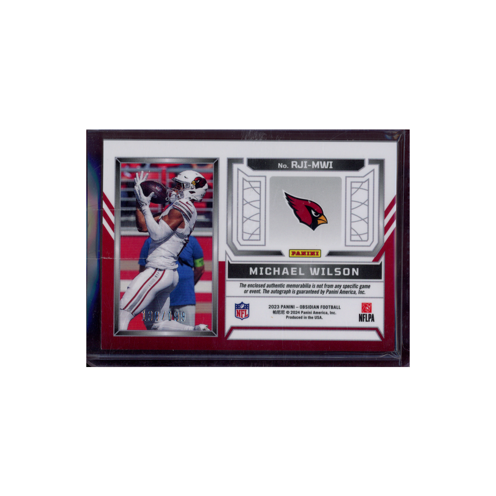 Michael Wilson 2023 Panini Obsidian Football Rookie Patch Auto /199