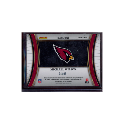 Michael Wilson 2023 Panini Select Football Rookie Patch Auto /99