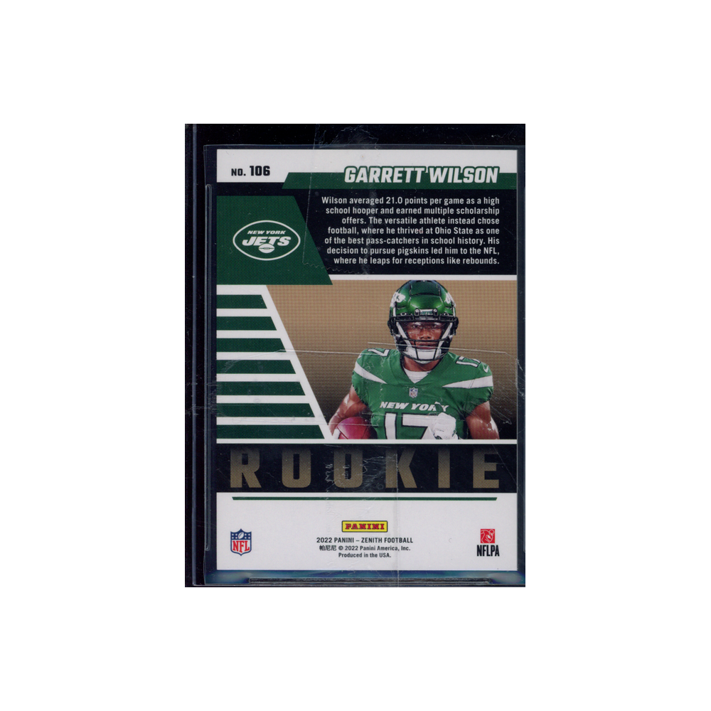 Garrett Wilson 2022 Panini Zenith Football Rookie Green /5