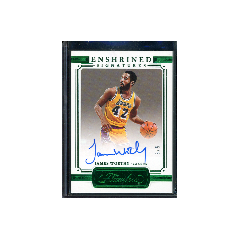 James Worthy 2020-21 Panini Flawless Basketball Enshrined Signatures Auto Emerald /5