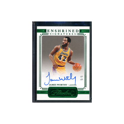 James Worthy 2020-21 Panini Flawless Basketball Enshrined Signatures Auto Emerald /5