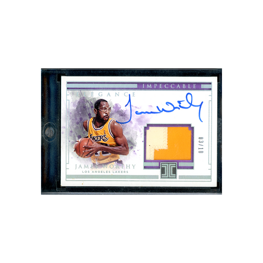 James Worthy 2018-19 Panini Impeccable Basketball Elegance Patch Auto /10