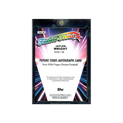 Jaylen Wright 2024 Topps Chrome Football Future Stars Auto Black /2