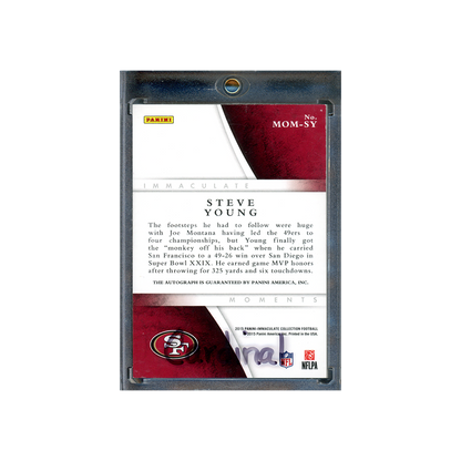 Steve Young 2015 Panini Immaculate Collection Football Immaculate Moments Auto /25