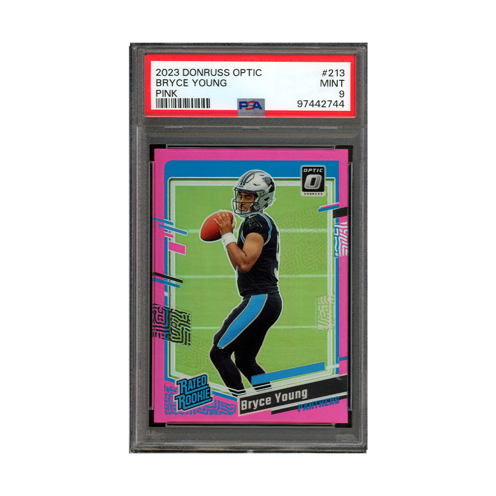 Brace Young 2023 Panini Donruss Optic Football Rated Rookie Pink PSA 9