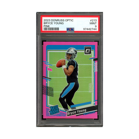 Brace Young 2023 Panini Donruss Optic Football Rated Rookie Pink PSA 9