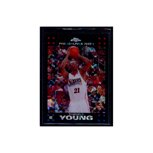 Thaddeus Young 2007-08 Topps Chrome Rookie Black Refractor /50