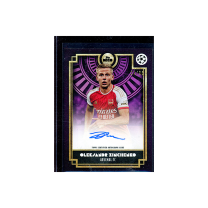 Oleksandr Zinchenko 2022-23 Topps Deco UCC Soccer Purple Auto /25