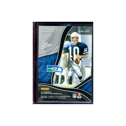 Jim Zorn 2021 Panini Chronicles Totally Certified Football Auto