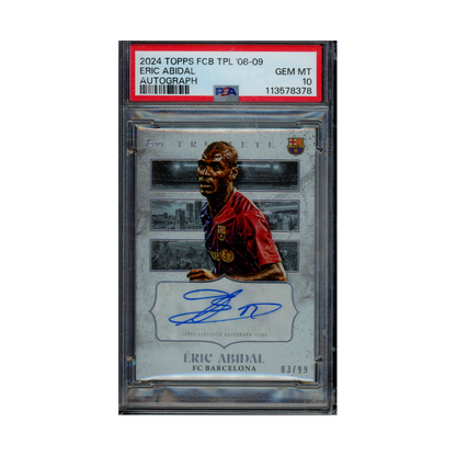 Eric Abidal 2023 Topps FCB Triplete '08-09 Auto /99 PSA 10