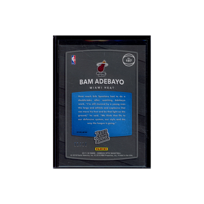 Bam Adebayo 2017-18 Panini Donruss Optic Basketball Rated Rookie Fast Break Gold /10