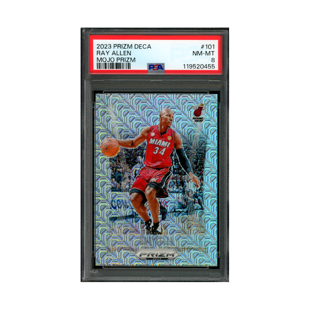 Ray Allen 2023 Panini Prizm Deca Mojo Prizm /25 PSA 8