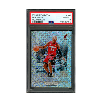 Ray Allen 2023 Panini Prizm Deca Mojo Prizm /25 PSA 8