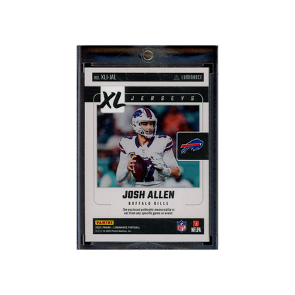 Josh Allen 2025 Panini Luminance Football XL Jerseys NFL Shield Platinum 1/1