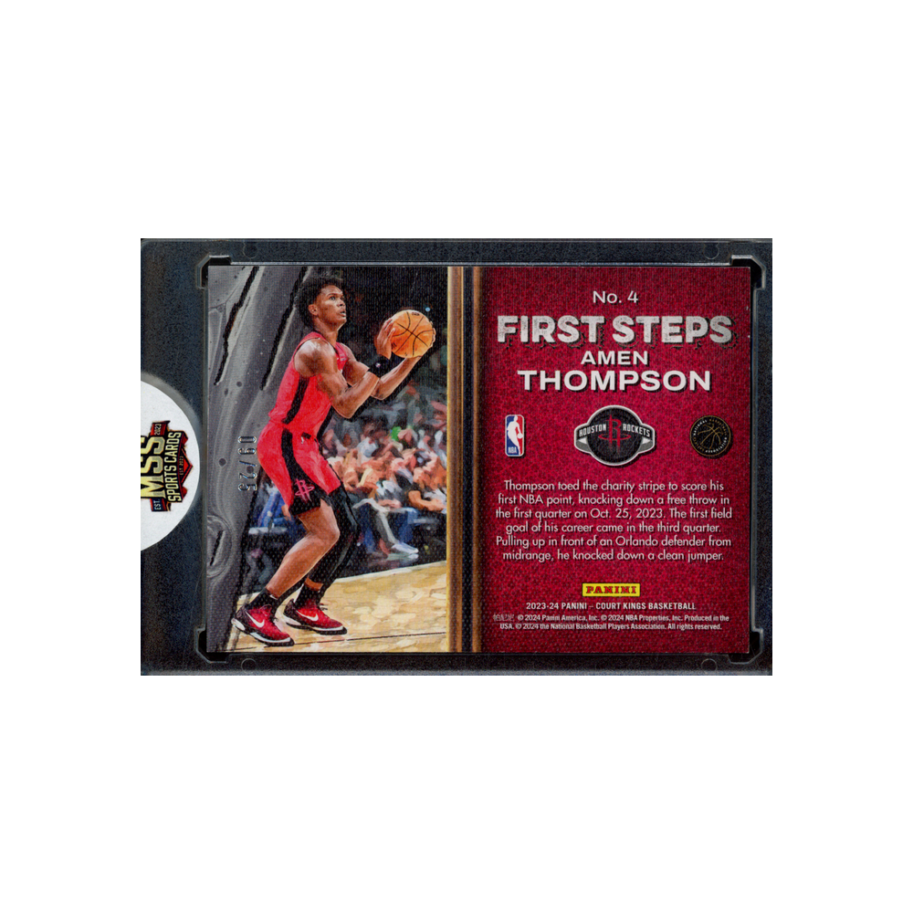 Amen Thompson 2023-24 Panini Court Kings Basketball First Steps Rookie Blue /25