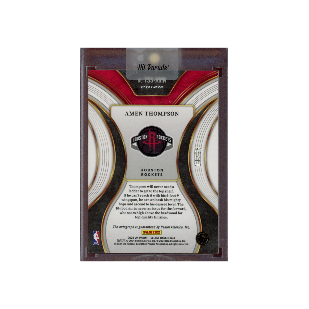 Amen Thompson 2023-24 Panini Select Basketball Top Shelf Tie-Dye Rookie Auto /25