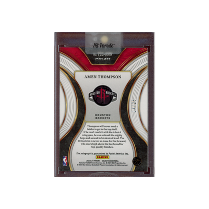 Amen Thompson 2023-24 Panini Select Basketball Top Shelf Tie-Dye Rookie Auto /25