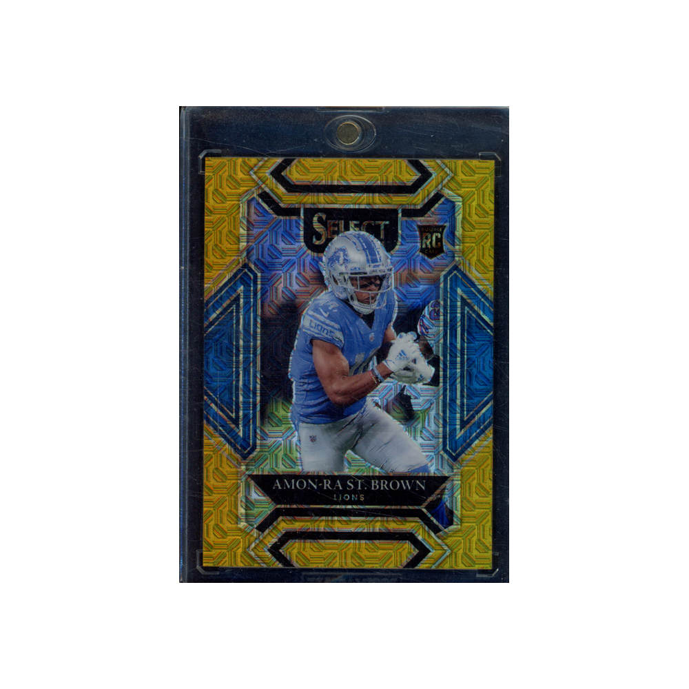 Amon-Ra St. Brown 2021 Panini Select Basketball Gold Rookie /10