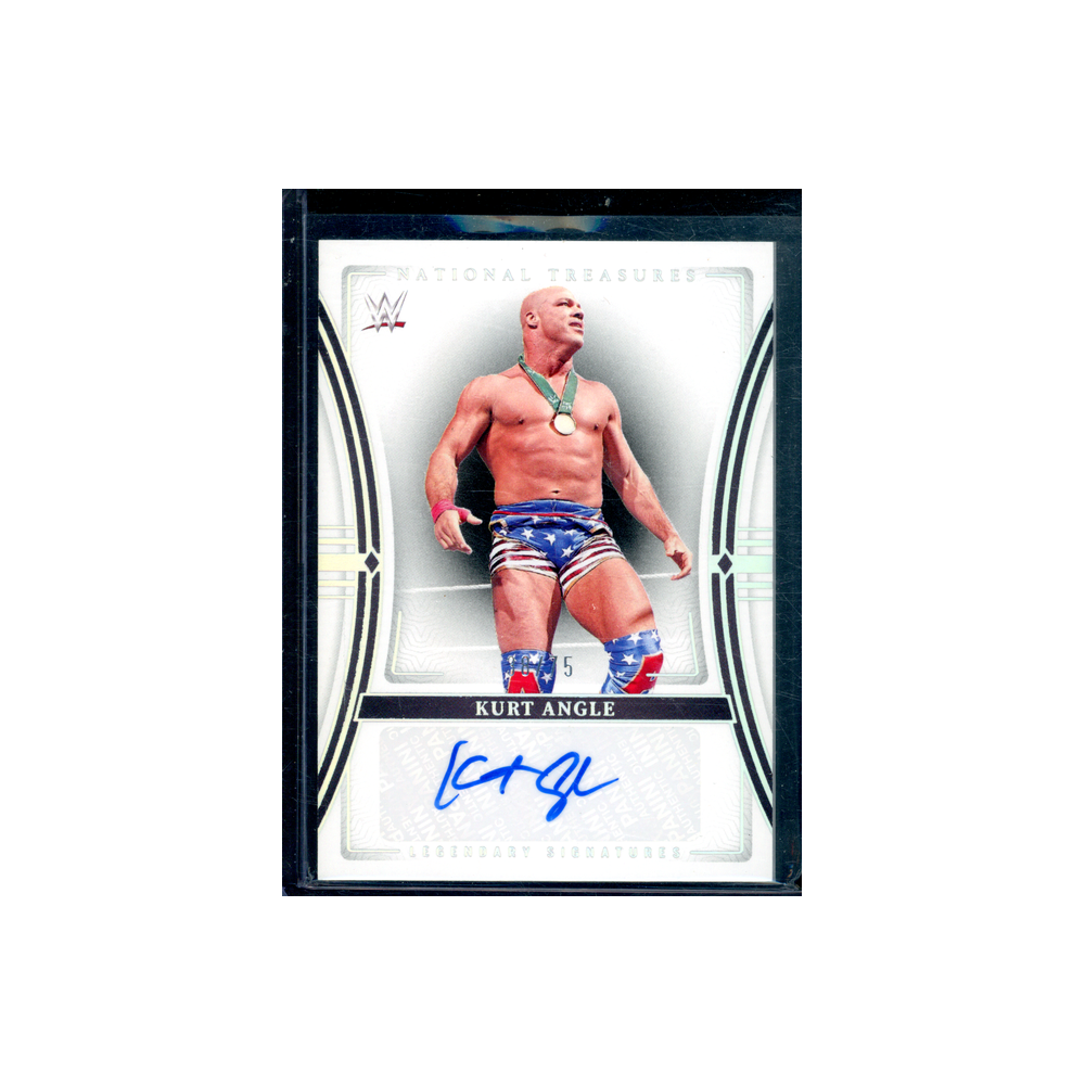 Kurt Angle 2024 Panini National Treasures WWE Auto /75