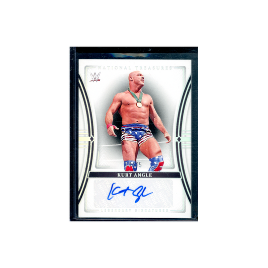 Kurt Angle 2024 Panini National Treasures WWE Auto /75