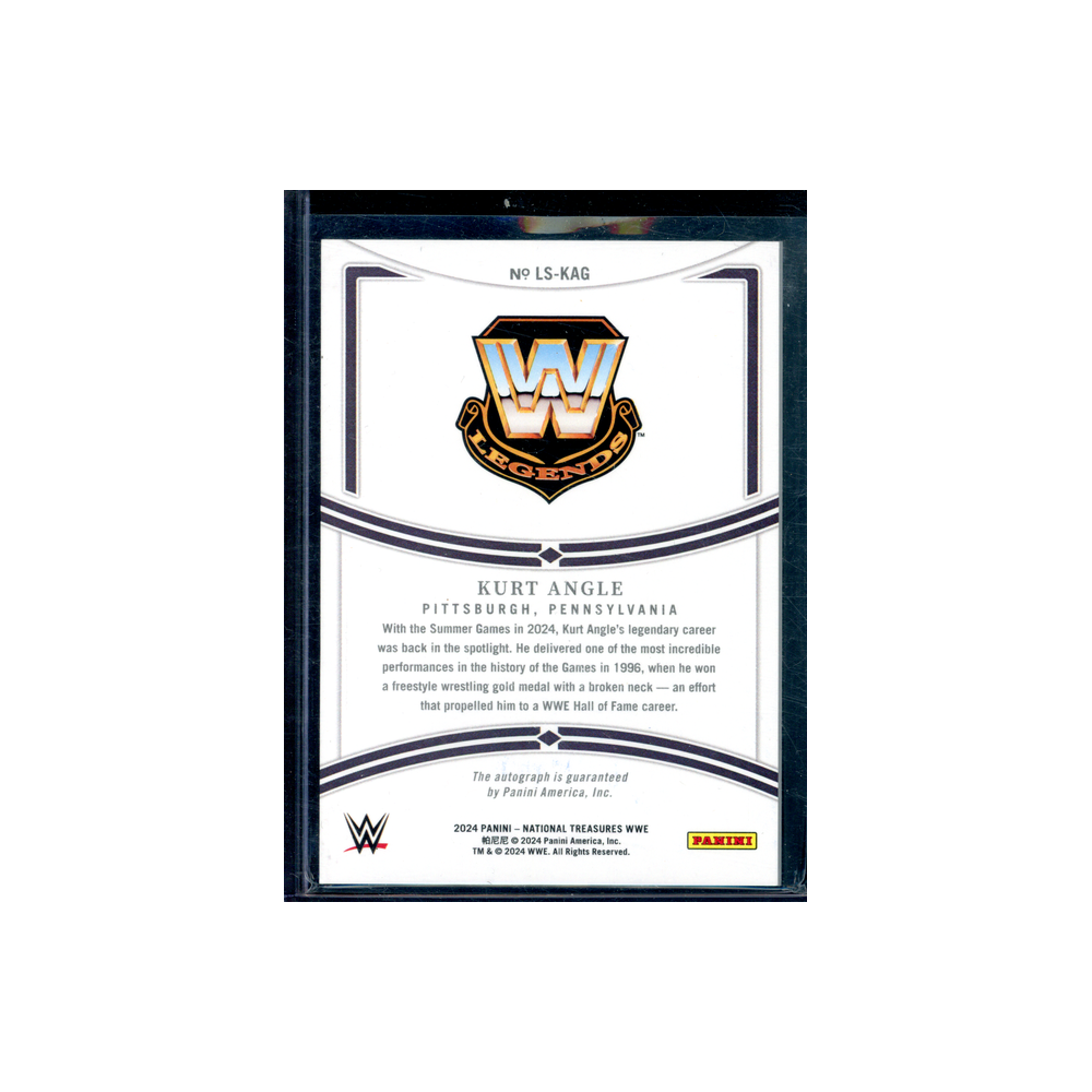Kurt Angle 2024 Panini National Treasures WWE Auto /75