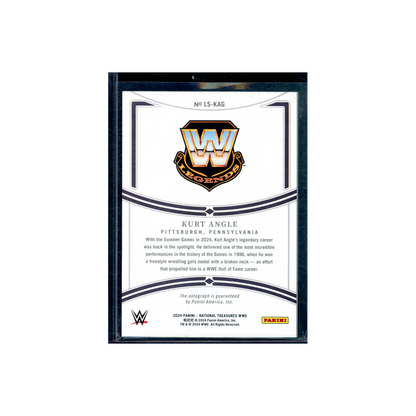 Kurt Angle 2024 Panini National Treasures WWE Auto /75