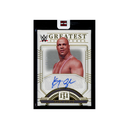 Kurt Angle 2024 Panini National Treasures WWE Greatest Signatures Auto /99