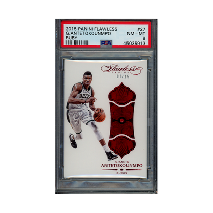 Giannis 2015 Panini Flawless Basketball Ruby /15 PSA 8