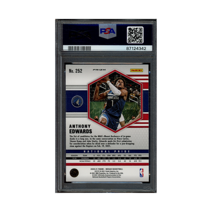 Anthony Edwards 2020 Panini Mosaic Basketball Genesis National Pride Rookie PSA 10