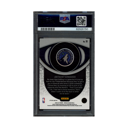 Anthony Edwards 2022 Panini Mosaic Basketball Overdrive PSA 10